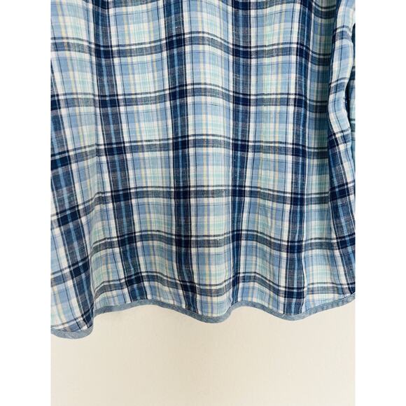REPORT COLLECTION Linen Blend Button Down Shirt Sz XXL Woven Resort Vacation - Picture 10 of 11